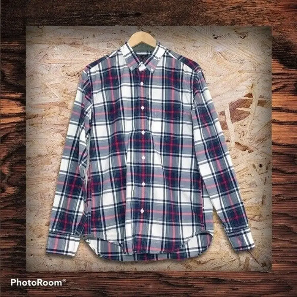 CLEARANCE J. Crew Men's Medium Plaid Button-Down Shirt Long Sleeved 100% Cotton